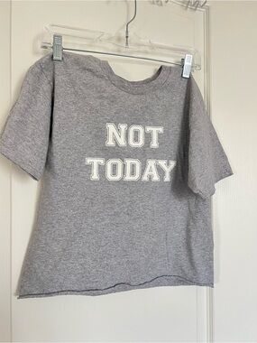 Gray 'NOT TODAY' Graphic Tee